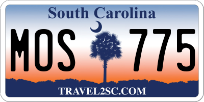 SC license plate MOS775