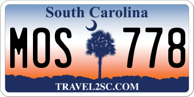 SC license plate MOS778