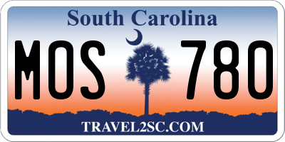 SC license plate MOS780