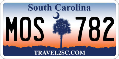 SC license plate MOS782