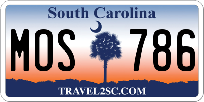 SC license plate MOS786