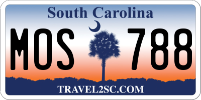 SC license plate MOS788