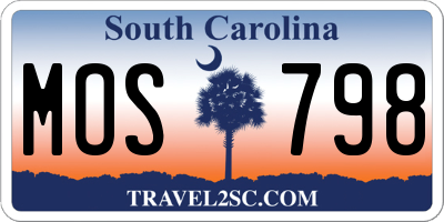 SC license plate MOS798