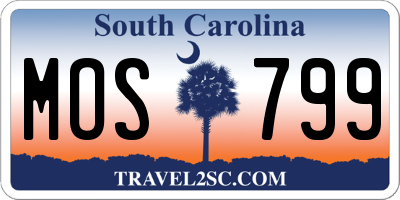 SC license plate MOS799