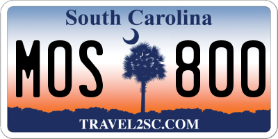 SC license plate MOS800