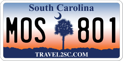 SC license plate MOS801