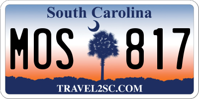 SC license plate MOS817
