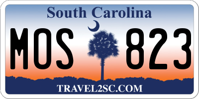 SC license plate MOS823