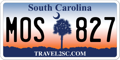 SC license plate MOS827