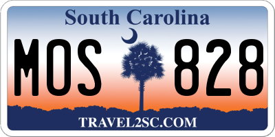SC license plate MOS828