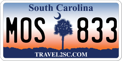 SC license plate MOS833