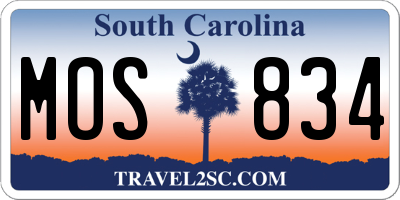 SC license plate MOS834