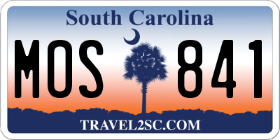 SC license plate MOS841