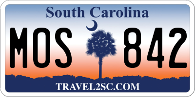 SC license plate MOS842