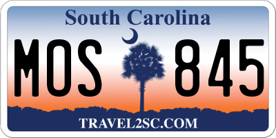 SC license plate MOS845