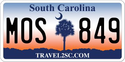SC license plate MOS849
