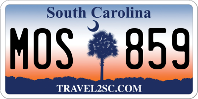 SC license plate MOS859