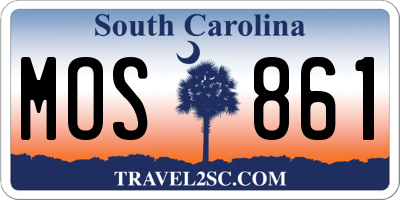 SC license plate MOS861