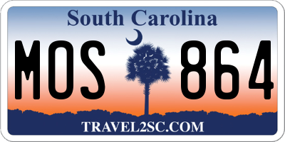 SC license plate MOS864