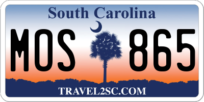 SC license plate MOS865