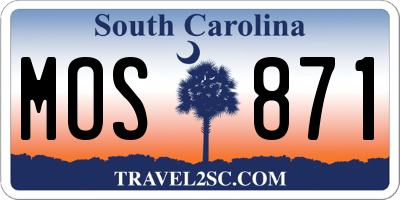 SC license plate MOS871