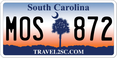 SC license plate MOS872