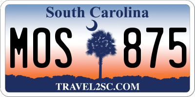 SC license plate MOS875