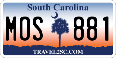 SC license plate MOS881