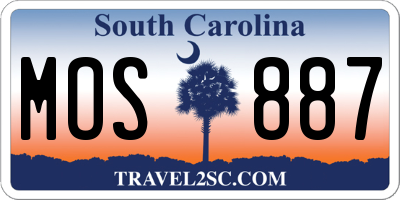SC license plate MOS887