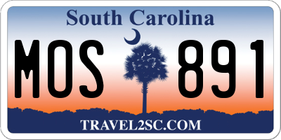 SC license plate MOS891