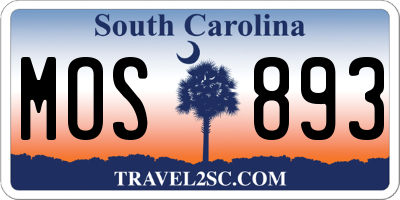 SC license plate MOS893