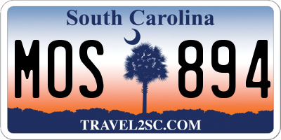 SC license plate MOS894