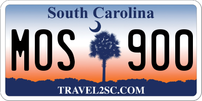 SC license plate MOS900