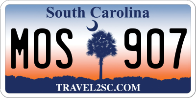 SC license plate MOS907