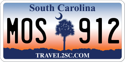 SC license plate MOS912