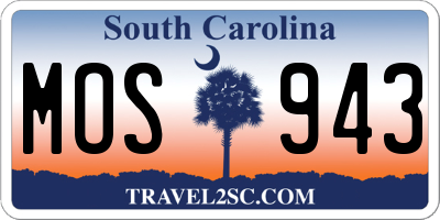 SC license plate MOS943