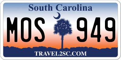 SC license plate MOS949