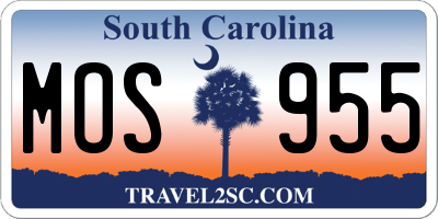 SC license plate MOS955