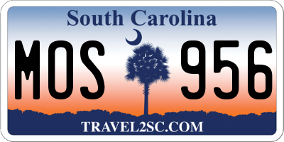 SC license plate MOS956