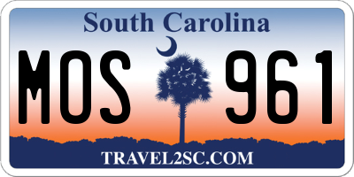 SC license plate MOS961