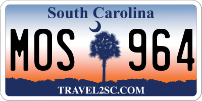 SC license plate MOS964