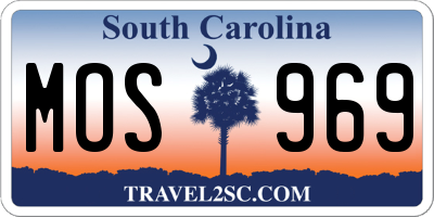 SC license plate MOS969
