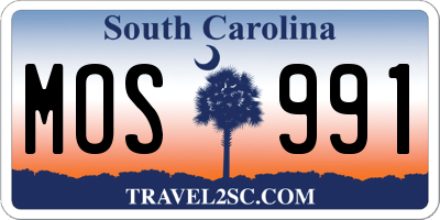 SC license plate MOS991