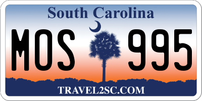 SC license plate MOS995