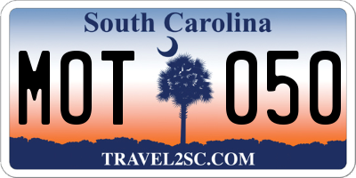 SC license plate MOT050