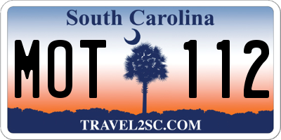 SC license plate MOT112