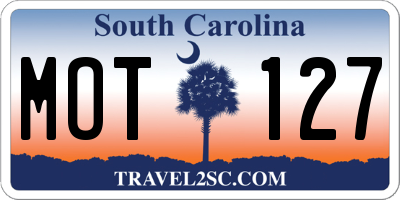 SC license plate MOT127