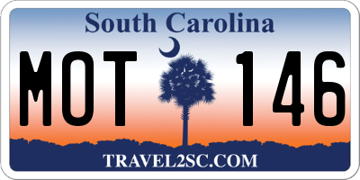 SC license plate MOT146