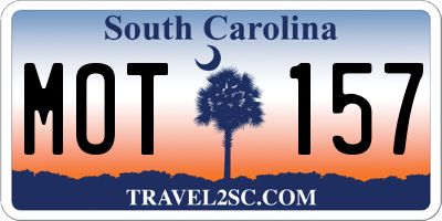 SC license plate MOT157