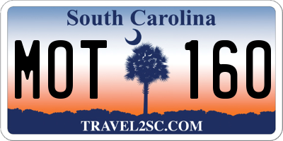 SC license plate MOT160